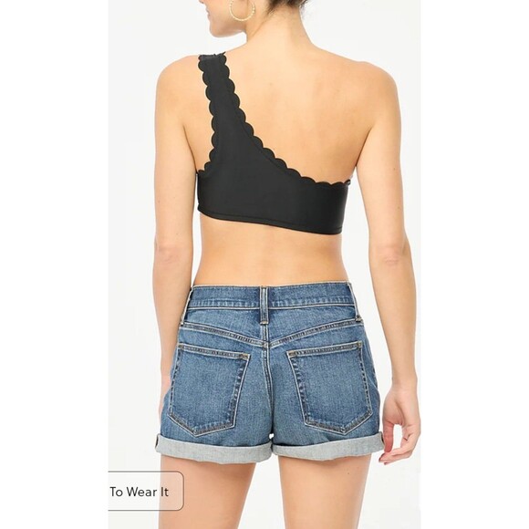 NWT J Crew Scalloped one-shoulder bikini top XXS Retail $64.50 - Picture 3 of 5